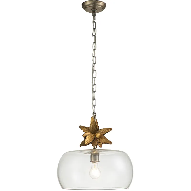 Toissant 1 Light 15.5 inch Gold Leaf and Silver Leaf Pendant Ceiling Light Grab Now