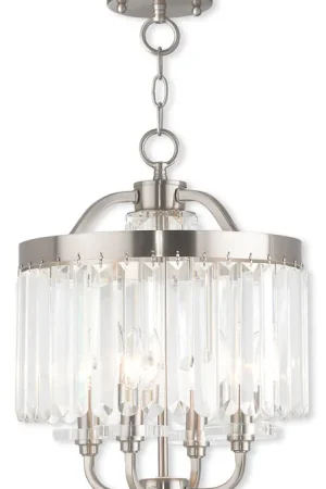 Ashton 4 Light 13 inch Brushed Nickel Convertible Mini Chandelier/Ceiling Mount Ceiling Light Authentic