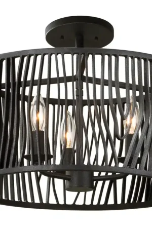 Limited Time Morre 3 Light 16 inch Black Iron Convertible Pendant Ceiling Light