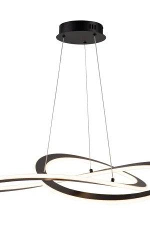 Wave LED 32 inch Black Chandelier Ceiling Light Top Pick