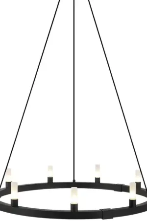 Cascadian 9 Light 30 inch Matte Black Chandelier Ceiling Light Buy Direct
