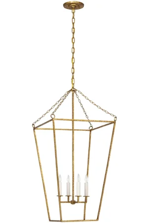 Bulk Order Marie Flanigan Malloy LED 18.5 inch Gilded Iron Open Frame Forged Lantern Ceiling Light