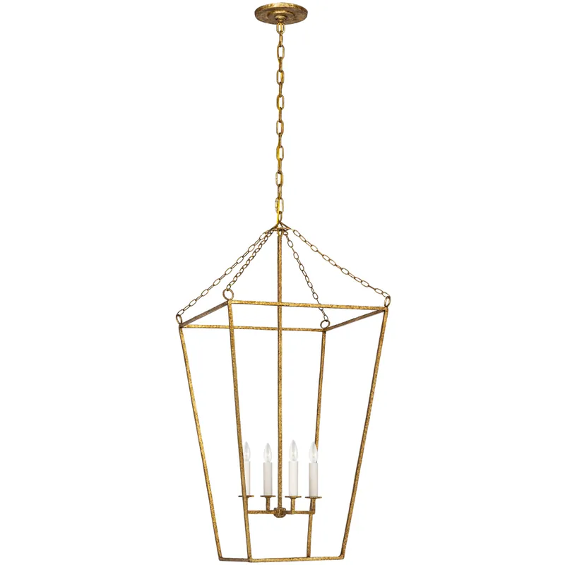Bulk Order Marie Flanigan Malloy LED 18.5 inch Gilded Iron Open Frame Forged Lantern Ceiling Light