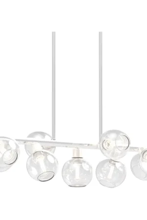 Cheap Ocean Drive 9 Light 36 inch Satin Nickel And Chrome Linear Pendant Ceiling Light