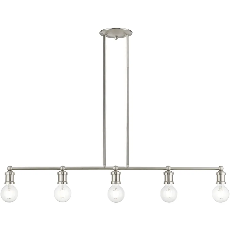 New Arrival Lansdale 5 Light 40 inch Brushed Nickel Linear Chandelier Ceiling Light, Large