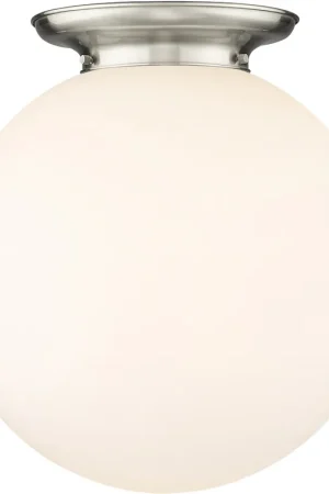 Beacon 1 Light 17.75 inch Satin Nickel Flush Mount Ceiling Light Fast Shipping