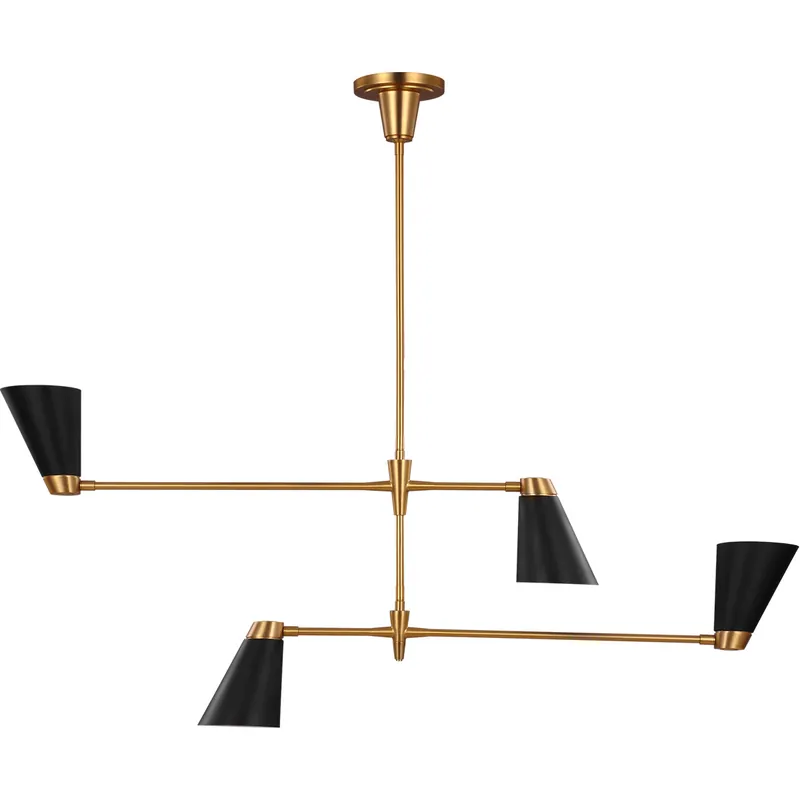 Save Now TOB by Thomas O'Brien Signoret 4 Light 48.13 inch Burnished Brass Chandelier Ceiling Light