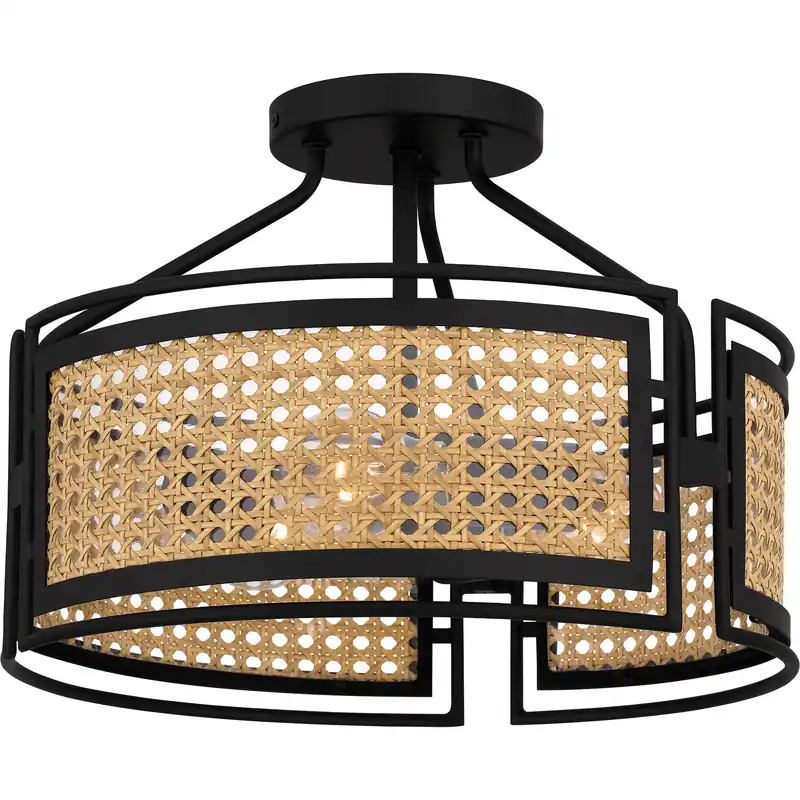 Limited Edition Priya 3 Light 14.5 inch Matte Black Semi-Flush Mount Ceiling Light