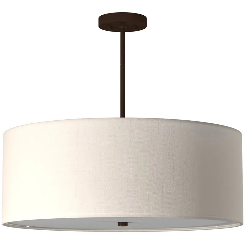 Order Now Textile LED 24 inch Dark Bronze Pendant Ceiling Light