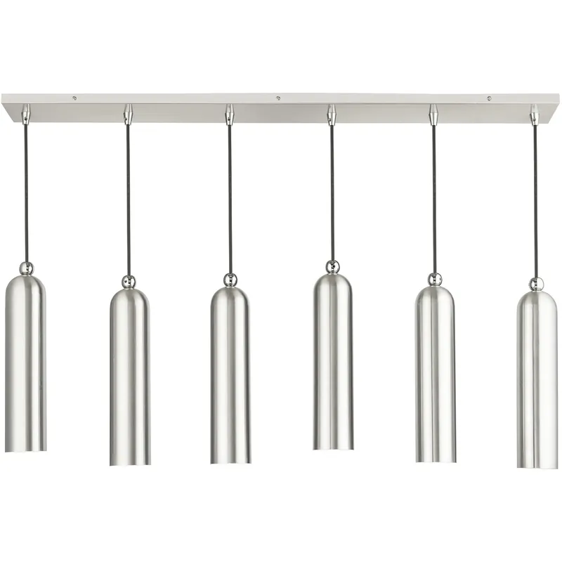 Ardmore 6 Light 44 inch Brushed Nickel Linear Pendant Ceiling Light Free Returns