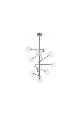 Canada 8 Light 30 inch Shiny Nickel Chandelier Ceiling Light Deal