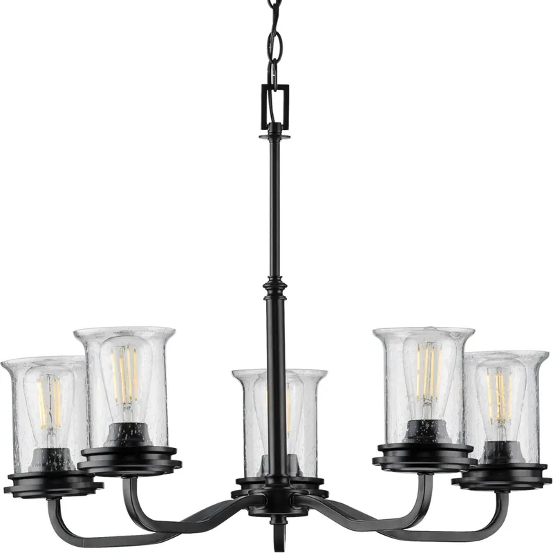 Winslett 5 Light 27 inch Matte Black Chandelier Ceiling Light Trusted Brand
