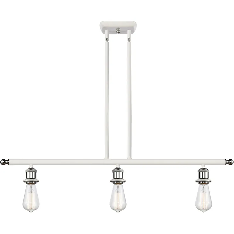 Professional Grade Ballston Bare Bulb LED 36 inch White and Polished Chrome Island Light Ceiling Light, Ballston