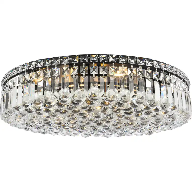 Maxime 9 Light 24 inch Black and Clear Flush Mount Ceiling Light Secure Checkout