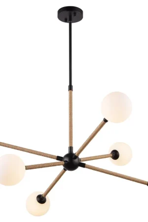 Capilano LED 36.2 inch Black Chandelier Ceiling Light Handmade