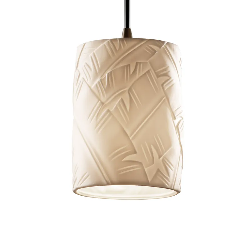 Modern Limoges 1 Light 4 inch Dark Bronze Pendant Ceiling Light in Banana Leaf