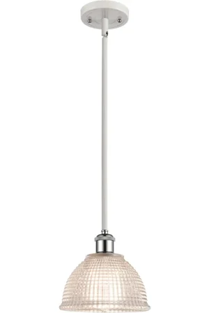 Ballston Arietta LED 8 inch White and Polished Chrome Pendant Ceiling Light, Ballston Buy Direct