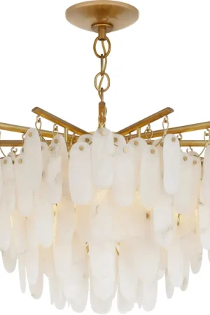 Chapman & Myers Cora LED 24.5 inch Antique-Burnished Brass Semi-Flush Mount Chandelier Ceiling Light, Large Hot Deal