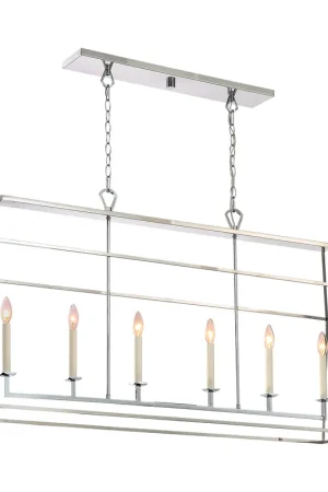 Cheap Aviary 6 Light 54 inch Polished Nickel Island Chandelier Ceiling Light