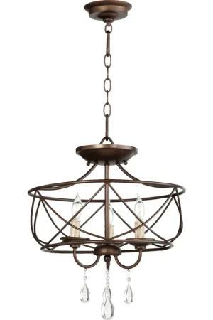 Cilia 3 Light 16 inch Oiled Bronze Dual Mount Ceiling Light Cheap