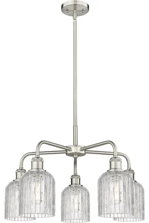 Ballston Bridal Veil 5 Light 23 inch Satin Nickel Stem Hung Chandelier Ceiling Light Best Seller