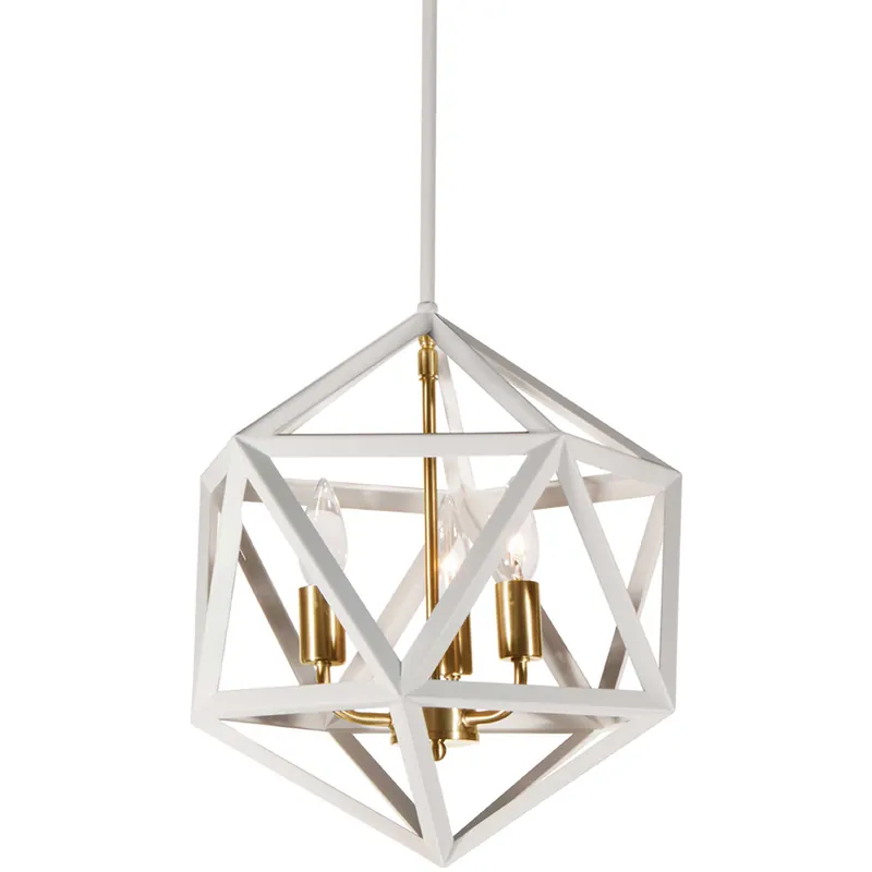 Factory Price Archello 3 Light 13 inch White with Vintage Bronze Chandelier Ceiling Light in White and Vintage Brass