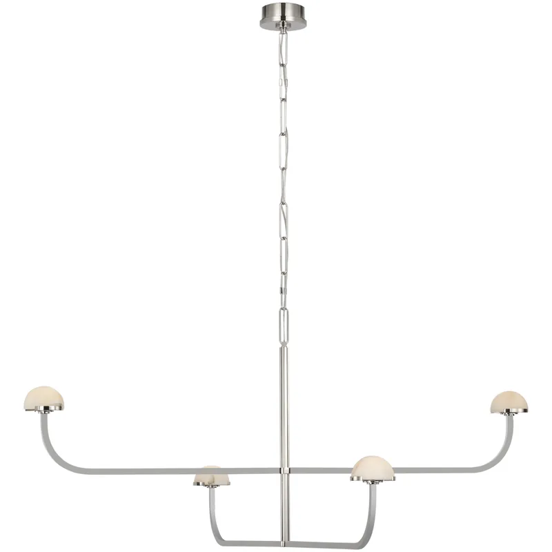 Seasonal Sale Kelly Wearstler Pedra LED 54.75 inch Polished Nickel Two Tier Shallow Chandelier Ceiling Light