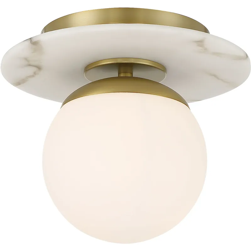 High Quality Orban 1 Light 9 inch Soft Brass Semi Flush Mount Ceiling Light