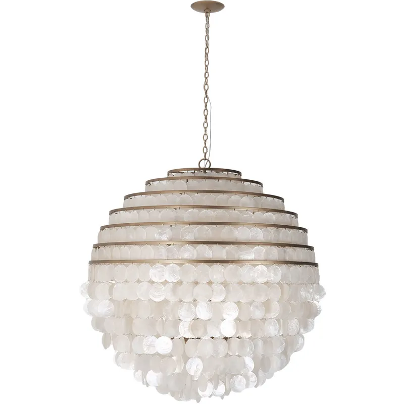 While Supplies Last Sphere 8 Light 36 inch Pearlized Antique Brass Pendant Ceiling Light