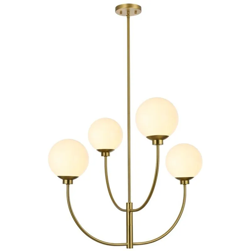 Nyomi 4 Light 30 inch Satin Gold Chandelier Ceiling Light Hassle-Free Returns