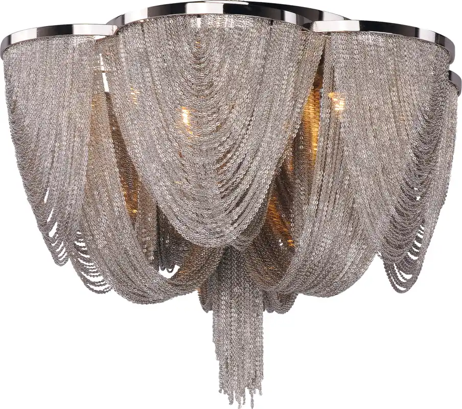 Affordable Chantilly 6 Light 18 inch Polished Nickel Flush Mount Ceiling Light