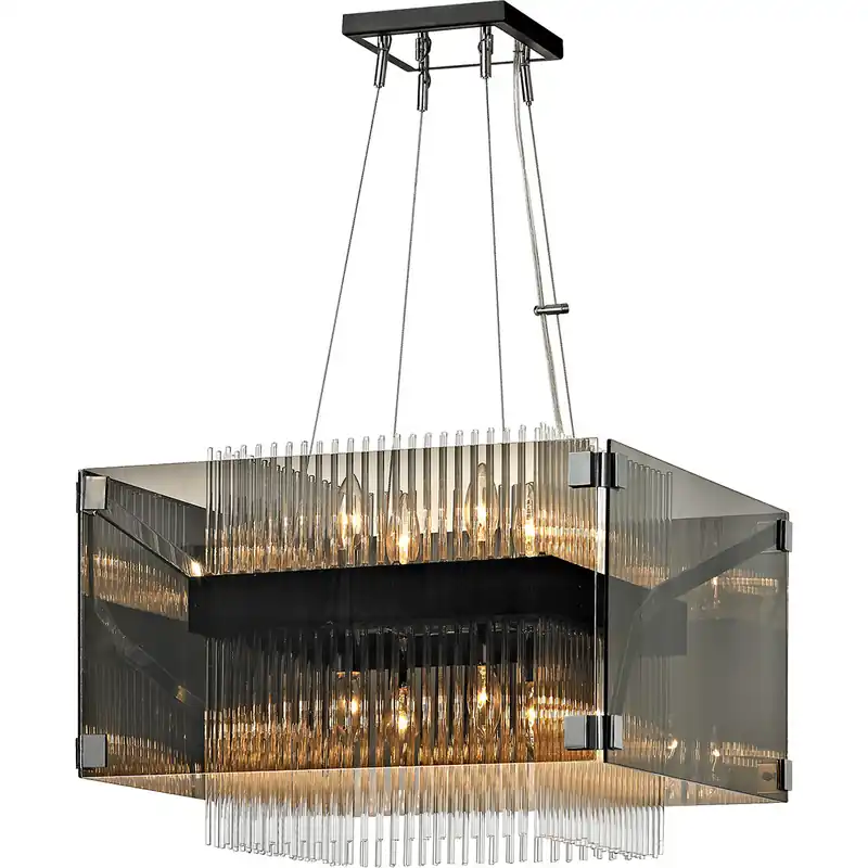 Clearance Apollo 8 Light 20.5 inch Bronze and Polished Chrome Chandelier Ceiling Light