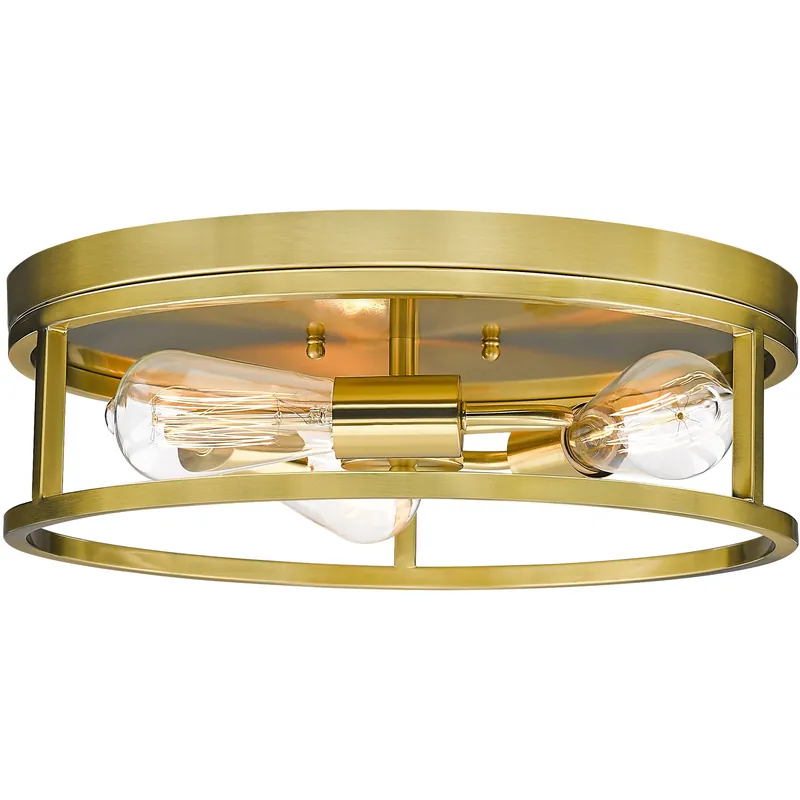 Canada 3 Light 16 inch Gold Flush Mount Ceiling Light Fresh Stock
