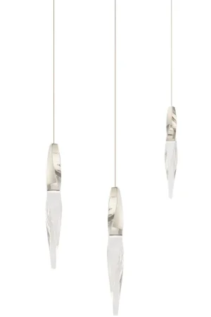 Beyond Kindjal LED 5.5 inch Polished Nickel Multi-Light Pendant Ceiling Light, Linear Canopy Buy Direct