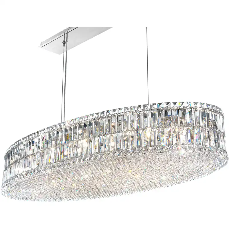 Plaza 24 Light 48 inch Stainless Steel Linear Pendant Ceiling Light in Radiance Cheap