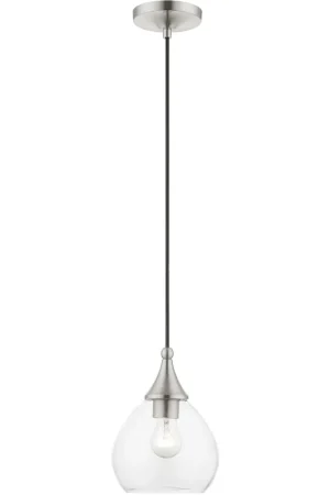 Catania 1 Light 7 inch Brushed Nickel Mini Pendant Ceiling Light Free Returns