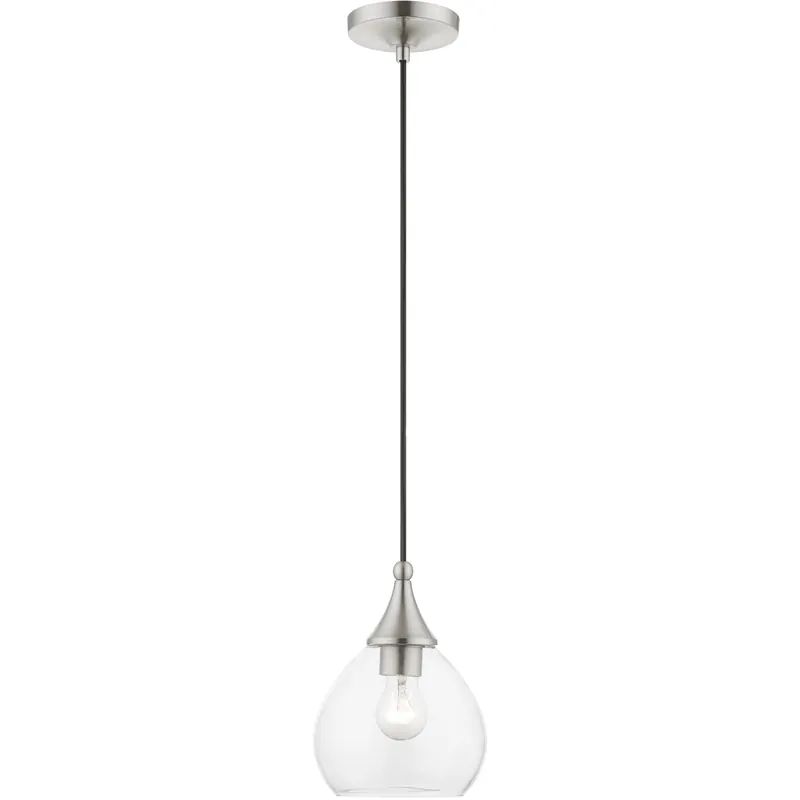 Catania 1 Light 7 inch Brushed Nickel Mini Pendant Ceiling Light Free Returns