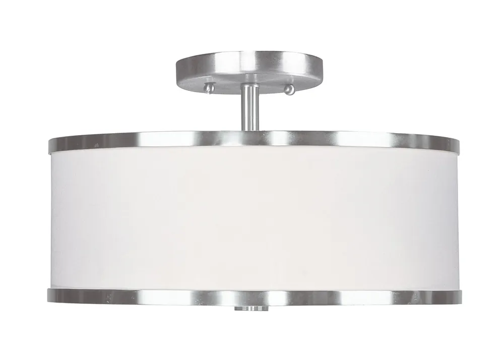 Park Ridge 2 Light 13 inch Brushed Nickel Semi-Flush Mount Ceiling Light Best Seller
