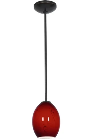 Brandy FireBird LED 6 inch Oil Rubbed Bronze Pendant Ceiling Light in Red Sky Worldwide Shipping