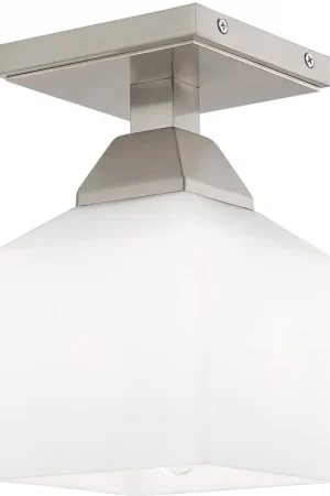 Aragon 1 Light 5 inch Brushed Nickel Semi-Flush Mount Ceiling Light Bulk Order