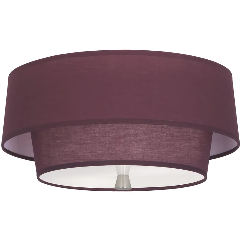Deal Decker 2 Light 17 inch Polished Nickel Flushmount Ceiling Light in Vintage Wine
