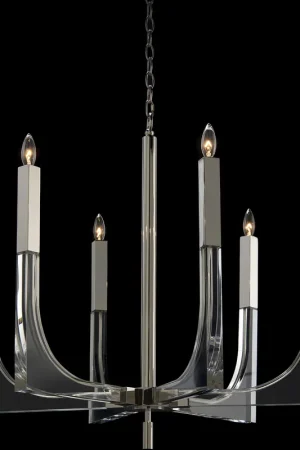Buy Direct Acrylic 6 Light Acrylic And Nickel Chandelier Ceiling Light