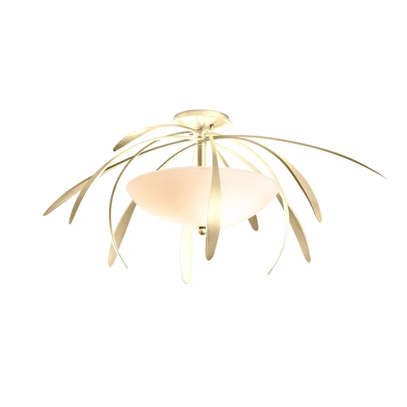 Dahlia 2 Light 32.7 inch Modern Brass Semi-Flush Ceiling Light, Medium Reduced Price