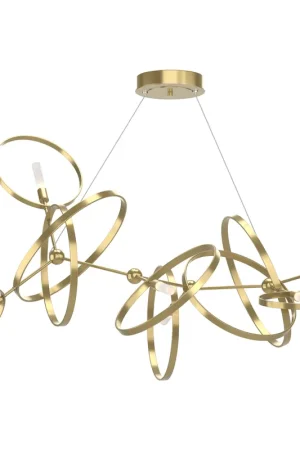 Celesse 6 Light 59.7 inch Modern Brass and Modern Brass Pendant Ceiling Light Fan Favorite
