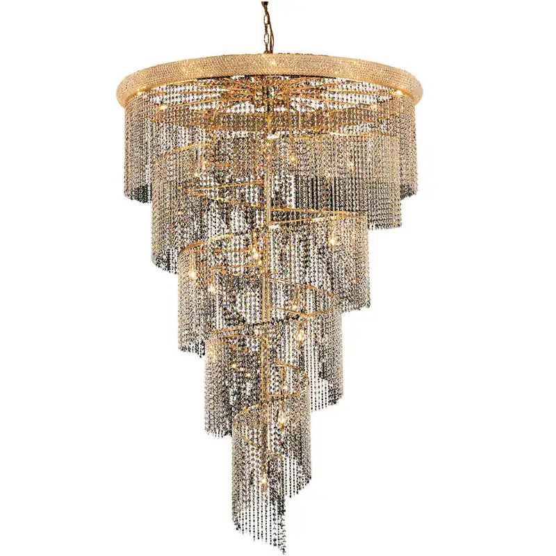 Spiral 29 Light 48 inch Gold Foyer Ceiling Light in Royal Cut Exclusive