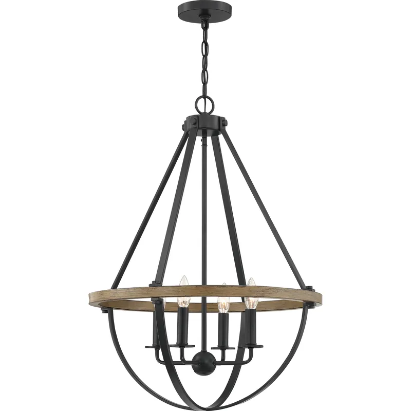 Handmade Bartlett 4 Light 22 inch Earth Black Pendant Ceiling Light