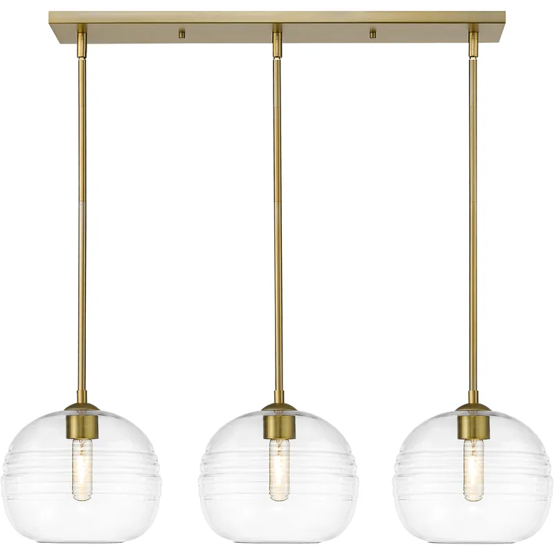 Fan Favorite Harmony 3 Light 36 inch Olde Brass Linear Chandelier Ceiling Light