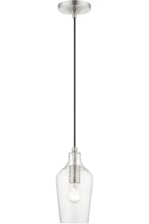 Avery 1 Light 5 inch Brushed Nickel Mini Pendant Ceiling Light Express Delivery