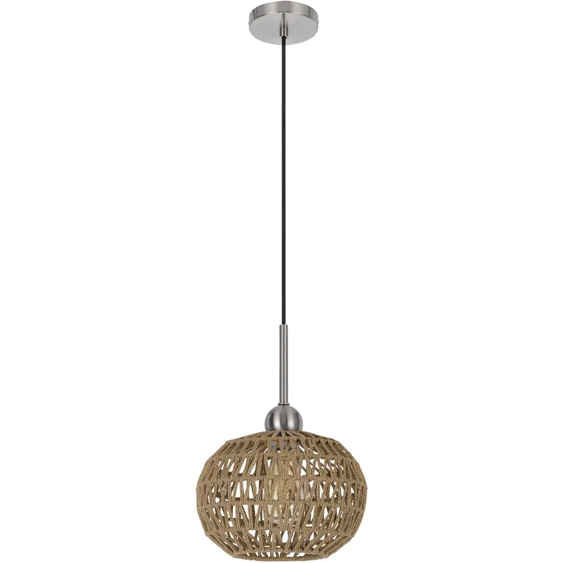 Same Day Shipping Medan 1 Light 10 inch Brushed Steel Pendant Ceiling Light