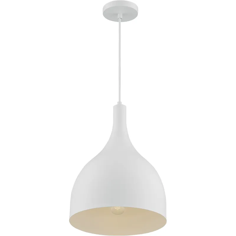 Secure Checkout Bellcap 1 Light 12 inch Matte White Pendant Ceiling Light